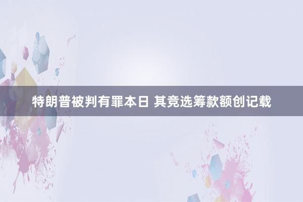 特朗普被判有罪本日 其竞选筹款额创记载