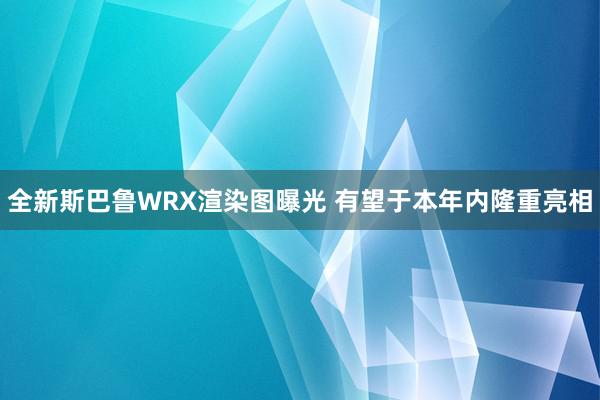 全新斯巴鲁WRX渲染图曝光 有望于本年内隆重亮相